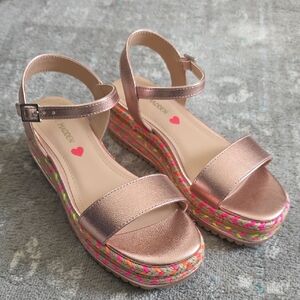 Steve Madden Metallic Pink Platform Sandals